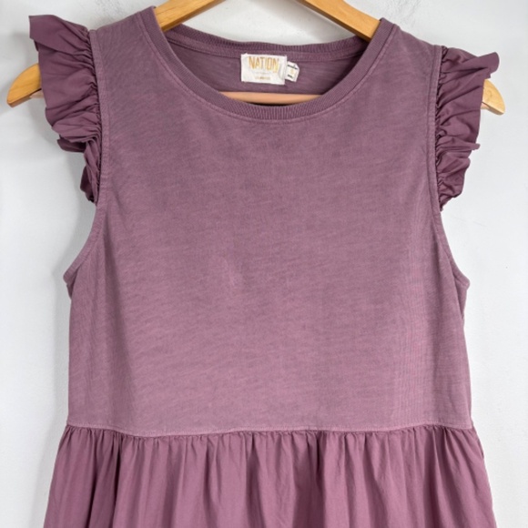 Nation LTD Sissy Flutter Sleeve Dress S in Hopeless Romantic Tiered Midi Preppy - Picture 7 of 14